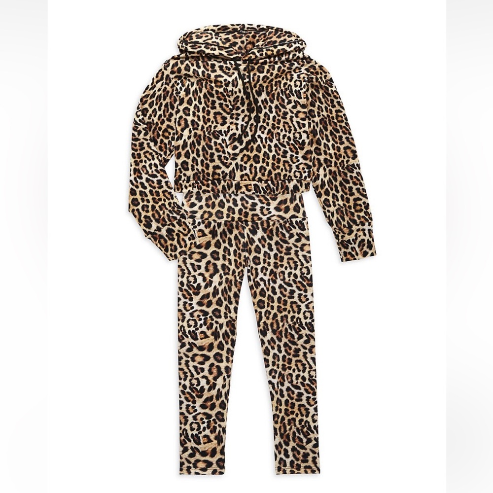 Little Peixoto wild leopard hoodie and leggings set